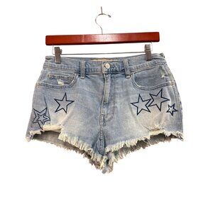 Hollister Vintage Shorts Star Denim Cut Off Shorts High Rise Size 7
